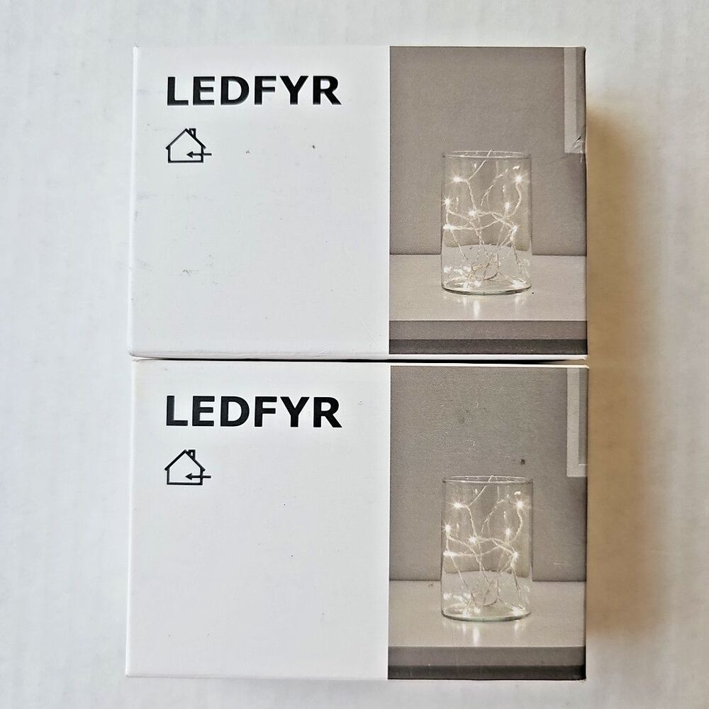 IKEA LEDFYR LED String Light With 12 Lights x 2 NEW IN BOX 304.210.23